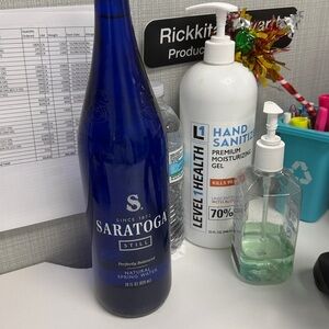 Saratoga Blue Glass Water Bottle